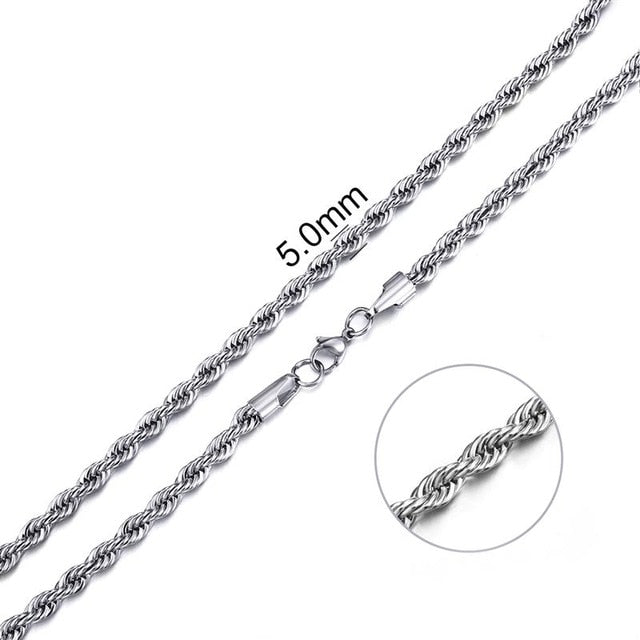Stainless Steel Chain Necklace for Men Women Curb Cuban Link Chain Black Gold Silver Color Punk Choker Fashion Male Jewelry Gift
