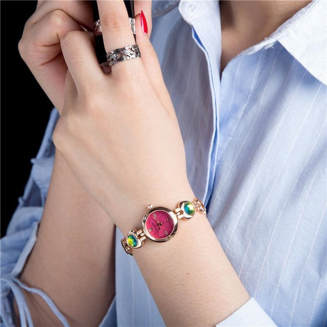 Women's Watches Vintage montre femme Relogio feminino Women Bracelet Watch Ladies Brand Luxury Female Rhinestones Jewelry D7