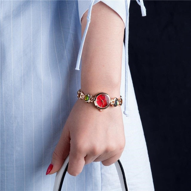 Women's Watches Vintage montre femme Relogio feminino Women Bracelet Watch Ladies Brand Luxury Female Rhinestones Jewelry D7