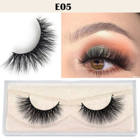 Visofree Eyelashes 3D Mink Lashes natural handmade volume soft lashes long eyelash extension real mink eyelash for makeup E01