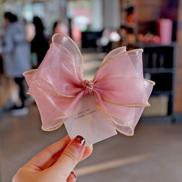 BalleenShiny Baby Girls Bowknot Crown Headband Lace Elastic Princess Hair Band Fashion New Style Children Kids Hair Accessories