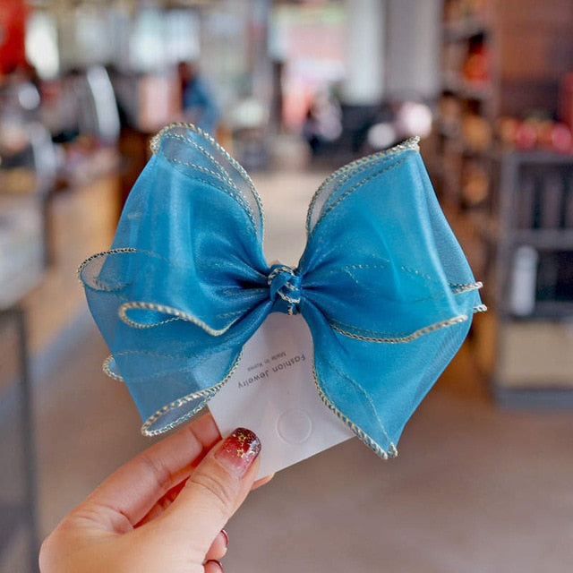 BalleenShiny Baby Girls Bowknot Crown Headband Lace Elastic Princess Hair Band Fashion New Style Children Kids Hair Accessories