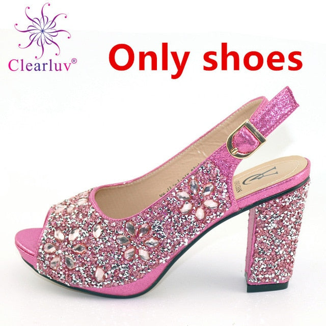 Italian Shoes with Matching Bags 2020 Shoe and Bag Set for Party In Women Nigerian Women Party Pumps with Purse Women High Heels