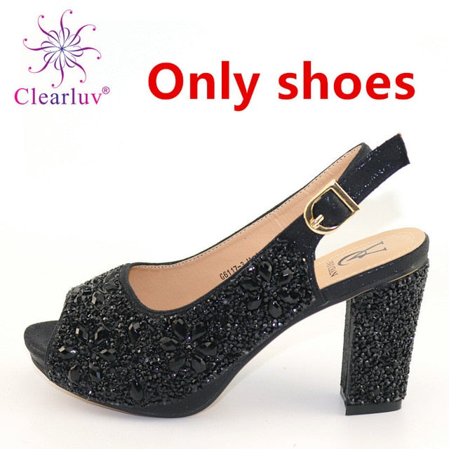 Italian Shoes with Matching Bags 2020 Shoe and Bag Set for Party In Women Nigerian Women Party Pumps with Purse Women High Heels