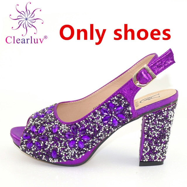 Italian Shoes with Matching Bags 2020 Shoe and Bag Set for Party In Women Nigerian Women Party Pumps with Purse Women High Heels