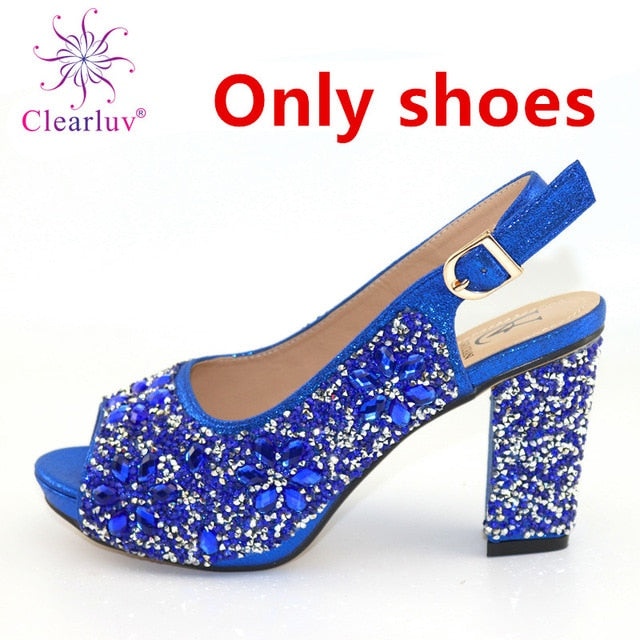 Italian Shoes with Matching Bags 2020 Shoe and Bag Set for Party In Women Nigerian Women Party Pumps with Purse Women High Heels