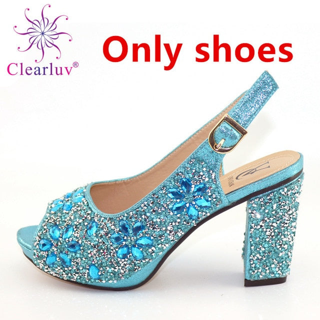 Italian Shoes with Matching Bags 2020 Shoe and Bag Set for Party In Women Nigerian Women Party Pumps with Purse Women High Heels