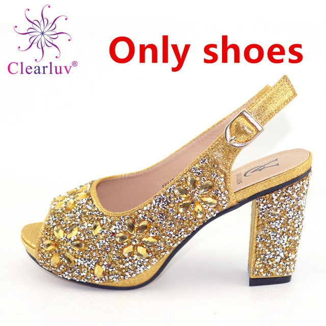 Italian Shoes with Matching Bags 2020 Shoe and Bag Set for Party In Women Nigerian Women Party Pumps with Purse Women High Heels