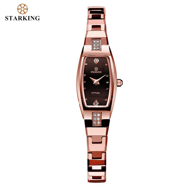 STARKING Jewelry Watch Woman Quartz Sapphire Crystal Watch Tungsten Steel Wristband Small Dial Ladies Clock montre femme 2020