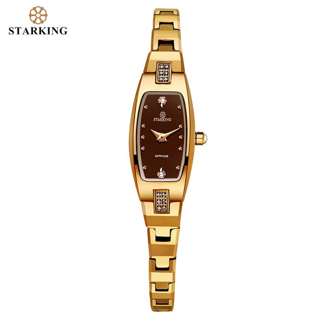 STARKING Jewelry Watch Woman Quartz Sapphire Crystal Watch Tungsten Steel Wristband Small Dial Ladies Clock montre femme 2020