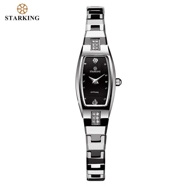 STARKING Jewelry Watch Woman Quartz Sapphire Crystal Watch Tungsten Steel Wristband Small Dial Ladies Clock montre femme 2020