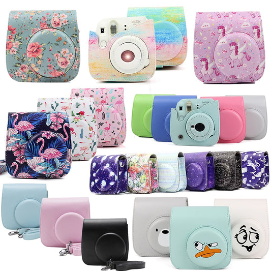 Fujifilm Instax Mini Camera Case Bag PU Leather Cover with Shoulder Strap For Instax Mini 9 Mini 8 Mini 8+ Instant Film Cameras