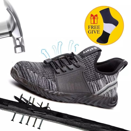 Women and Men's Steel Toe Work Safety Shoes Breathable Sneakers Puncture Proof Boots Comfortable Industrial Shoes for Men