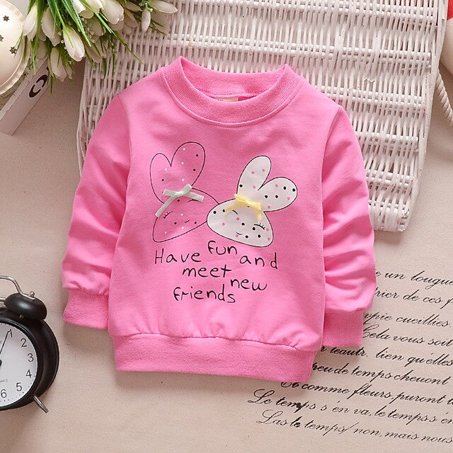 2019 New Autumn Baby Girls Sweatshirts Winter Spring Children Hoodies Cotton Strawberry Long Sleeve Sweater Kids T-shirt Clothes