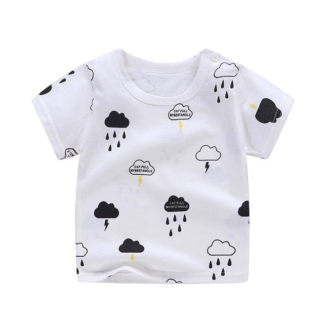 Unini-yun New Summer Baby T Shirt for Girls Kids Clothes Short Sleeve Cartoon T-Shirt Baby Girl Tops Tee Toddler Girl Clothes