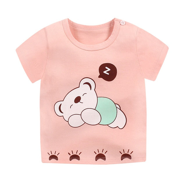 Unini-yun New Summer Baby T Shirt for Girls Kids Clothes Short Sleeve Cartoon T-Shirt Baby Girl Tops Tee Toddler Girl Clothes