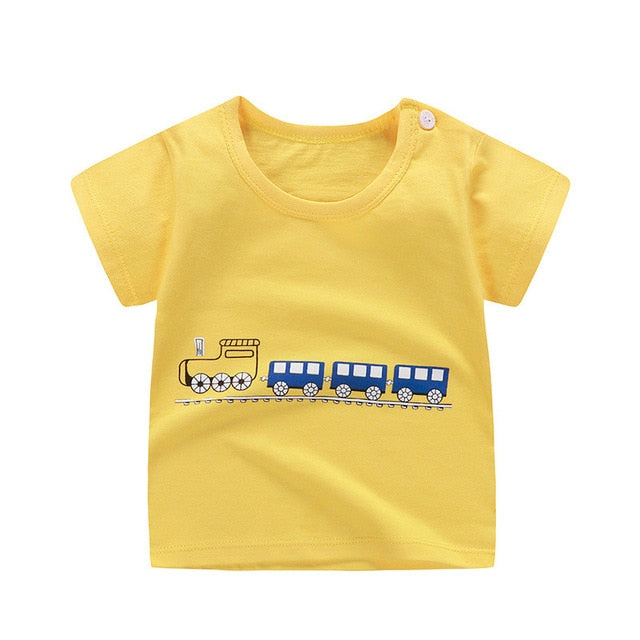 Unini-yun New Summer Baby T Shirt for Girls Kids Clothes Short Sleeve Cartoon T-Shirt Baby Girl Tops Tee Toddler Girl Clothes