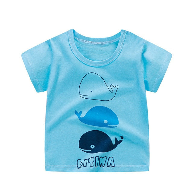 Unini-yun New Summer Baby T Shirt for Girls Kids Clothes Short Sleeve Cartoon T-Shirt Baby Girl Tops Tee Toddler Girl Clothes