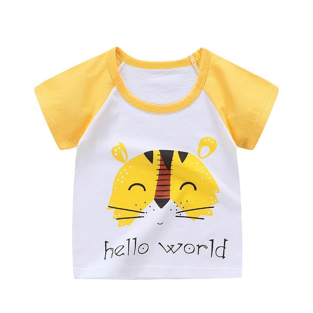 Unini-yun New Summer Baby T Shirt for Girls Kids Clothes Short Sleeve Cartoon T-Shirt Baby Girl Tops Tee Toddler Girl Clothes