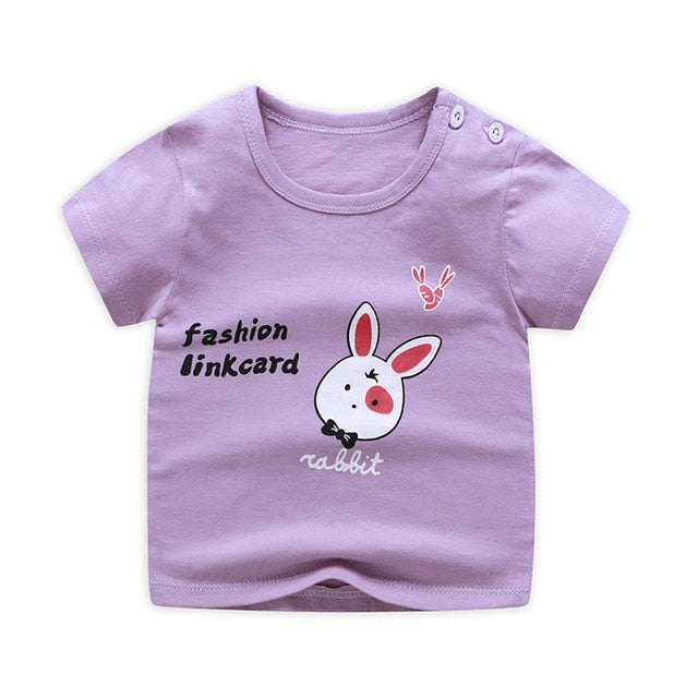 Unini-yun New Summer Baby T Shirt for Girls Kids Clothes Short Sleeve Cartoon T-Shirt Baby Girl Tops Tee Toddler Girl Clothes