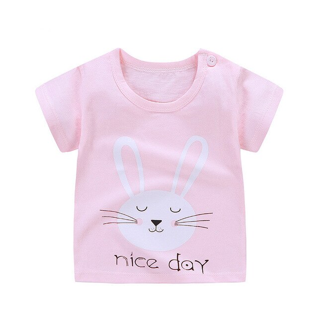 Unini-yun New Summer Baby T Shirt for Girls Kids Clothes Short Sleeve Cartoon T-Shirt Baby Girl Tops Tee Toddler Girl Clothes