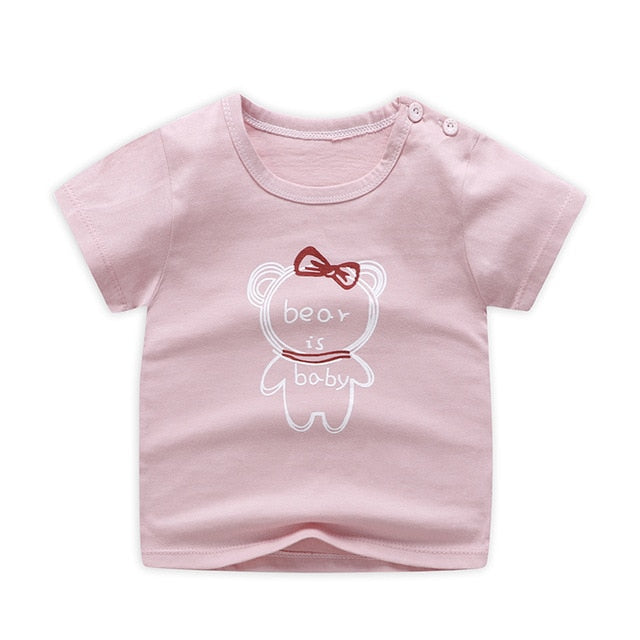 Unini-yun New Summer Baby T Shirt for Girls Kids Clothes Short Sleeve Cartoon T-Shirt Baby Girl Tops Tee Toddler Girl Clothes