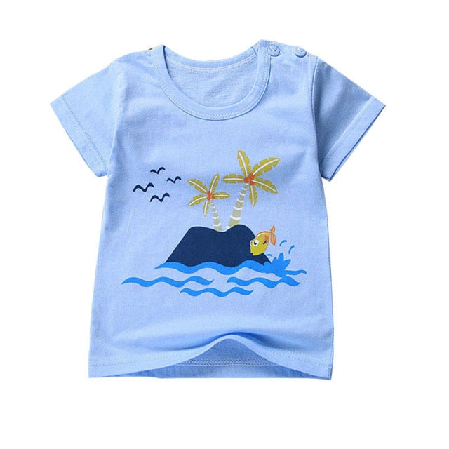 Unini-yun New Summer Baby T Shirt for Girls Kids Clothes Short Sleeve Cartoon T-Shirt Baby Girl Tops Tee Toddler Girl Clothes