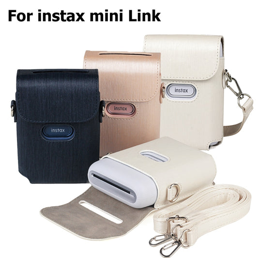 For Fujifilm Instax Mini Link Printer Case Bag PU Leather Storage Blue Pink White Strap Carry Cover Shoulder Bags