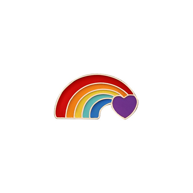 9 Style LGBT Design Rainbow Creative Heart Yeh Finger Pin Brooch Metal Pins Badge Denim Enamel Lapel Jewelry Gift women unsix