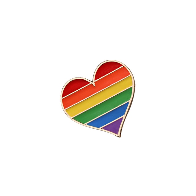 9 Style LGBT Design Rainbow Creative Heart Yeh Finger Pin Brooch Metal Pins Badge Denim Enamel Lapel Jewelry Gift women unsix