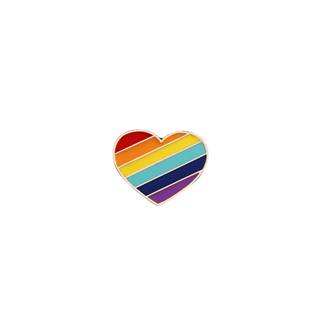 9 Style LGBT Design Rainbow Creative Heart Yeh Finger Pin Brooch Metal Pins Badge Denim Enamel Lapel Jewelry Gift women unsix