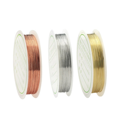 0.2-1mm silver/gold/rose gold copper wire for Bracelet Necklace DIY Colorfast Beading Wire Jewelry Cord String for Craft Making