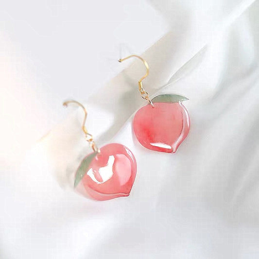 2020 New Arrival Korean Acrylic Trendy Pink Peach Drop Earrings For Women Cute Sweet  Jewelry Fashion Oorbellen