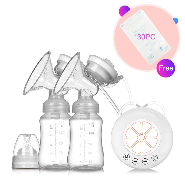 Single/Double Electric Breast Pump USB Electric Breast Pump With Baby Milk Bottle Cold Heat Pad BPA free Powerful Breast Pumps