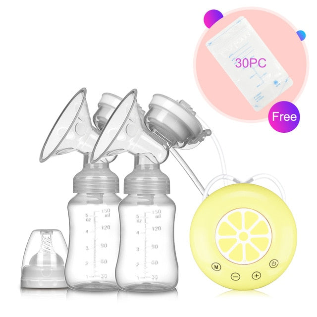 Single/Double Electric Breast Pump USB Electric Breast Pump With Baby Milk Bottle Cold Heat Pad BPA free Powerful Breast Pumps