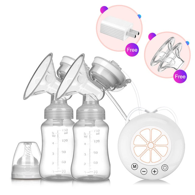 Single/Double Electric Breast Pump USB Electric Breast Pump With Baby Milk Bottle Cold Heat Pad BPA free Powerful Breast Pumps