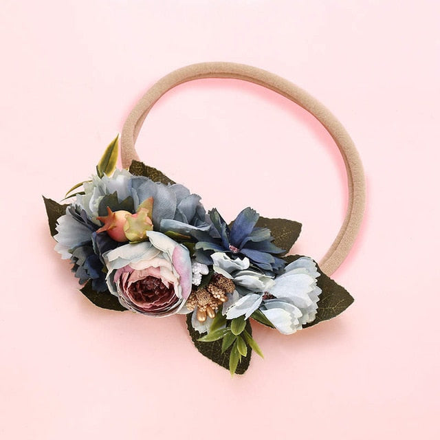 BalleenShiny Princess Flower Headband Newborn Baby Boy Girl Artificial Floral Photography Prop Hair Accessories Infant Headwear