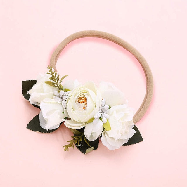 BalleenShiny Princess Flower Headband Newborn Baby Boy Girl Artificial Floral Photography Prop Hair Accessories Infant Headwear