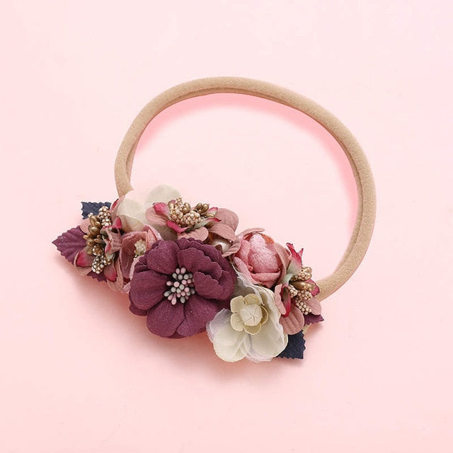 BalleenShiny Princess Flower Headband Newborn Baby Boy Girl Artificial Floral Photography Prop Hair Accessories Infant Headwear