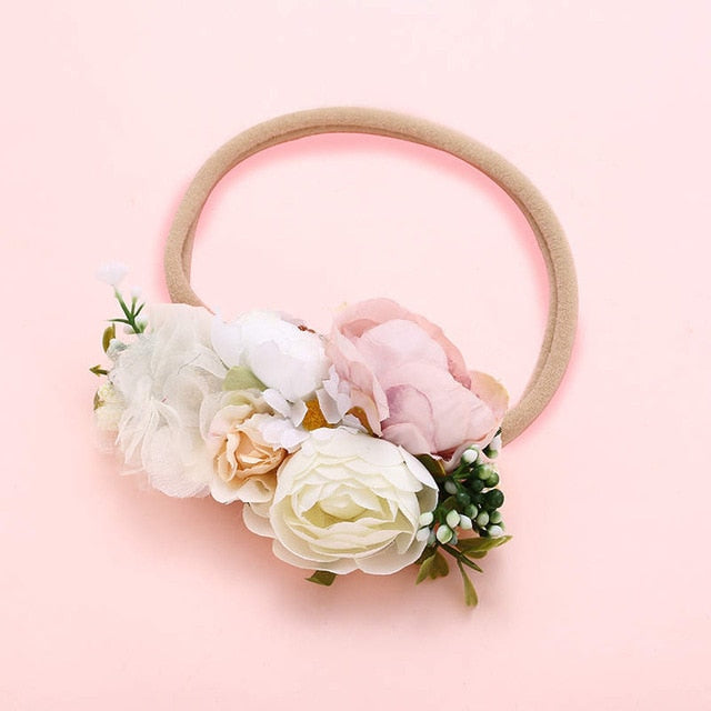 BalleenShiny Princess Flower Headband Newborn Baby Boy Girl Artificial Floral Photography Prop Hair Accessories Infant Headwear