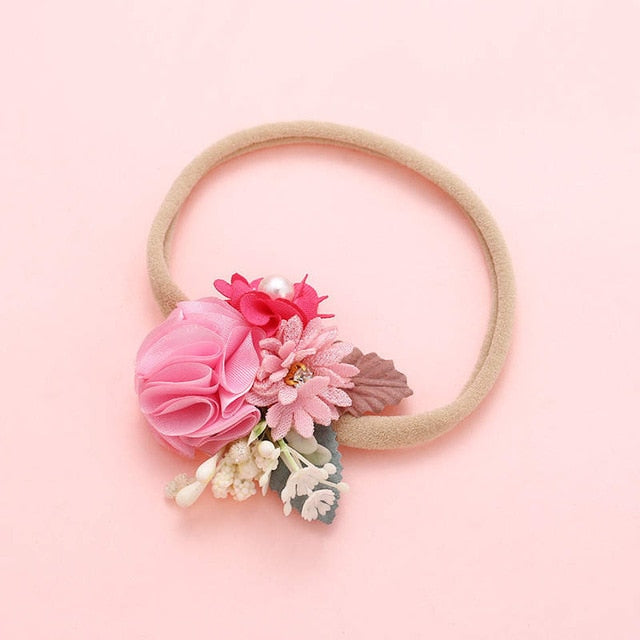 BalleenShiny Princess Flower Headband Newborn Baby Boy Girl Artificial Floral Photography Prop Hair Accessories Infant Headwear