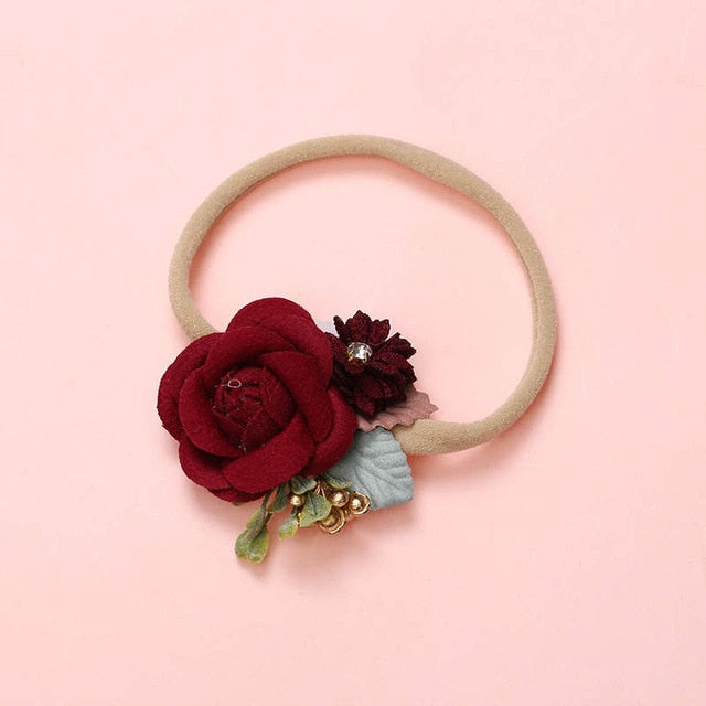 BalleenShiny Princess Flower Headband Newborn Baby Boy Girl Artificial Floral Photography Prop Hair Accessories Infant Headwear