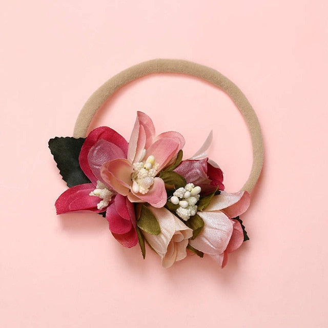 BalleenShiny Princess Flower Headband Newborn Baby Boy Girl Artificial Floral Photography Prop Hair Accessories Infant Headwear