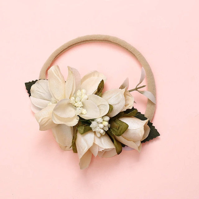 BalleenShiny Princess Flower Headband Newborn Baby Boy Girl Artificial Floral Photography Prop Hair Accessories Infant Headwear