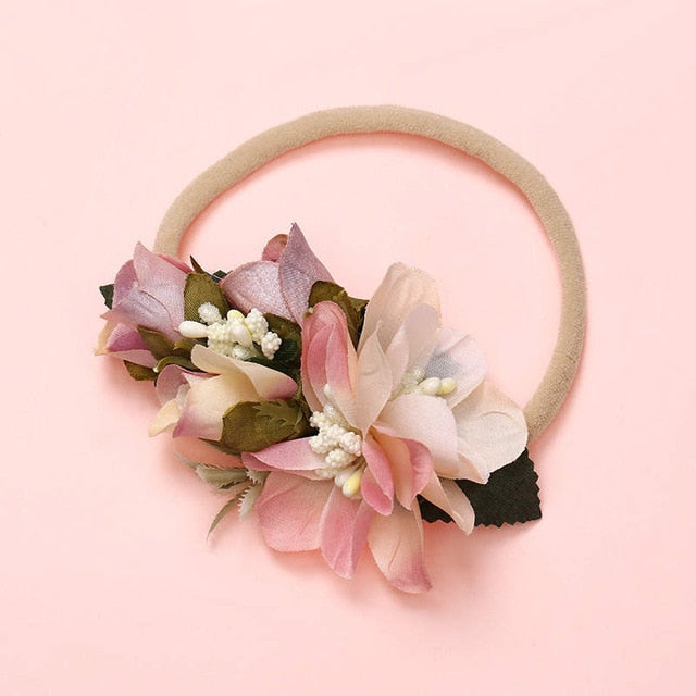 BalleenShiny Princess Flower Headband Newborn Baby Boy Girl Artificial Floral Photography Prop Hair Accessories Infant Headwear
