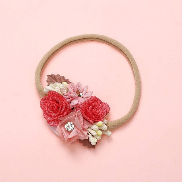 BalleenShiny Princess Flower Headband Newborn Baby Boy Girl Artificial Floral Photography Prop Hair Accessories Infant Headwear