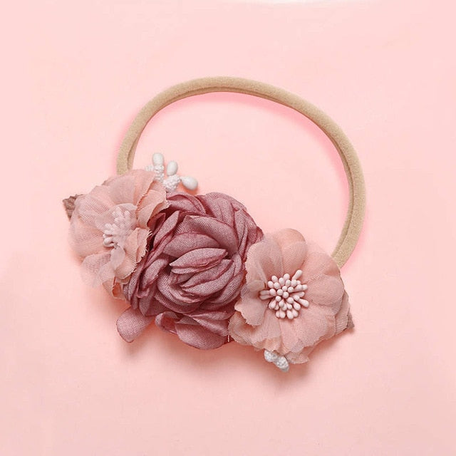 BalleenShiny Princess Flower Headband Newborn Baby Boy Girl Artificial Floral Photography Prop Hair Accessories Infant Headwear