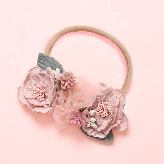 BalleenShiny Princess Flower Headband Newborn Baby Boy Girl Artificial Floral Photography Prop Hair Accessories Infant Headwear