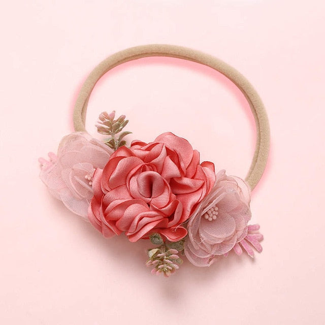 BalleenShiny Princess Flower Headband Newborn Baby Boy Girl Artificial Floral Photography Prop Hair Accessories Infant Headwear