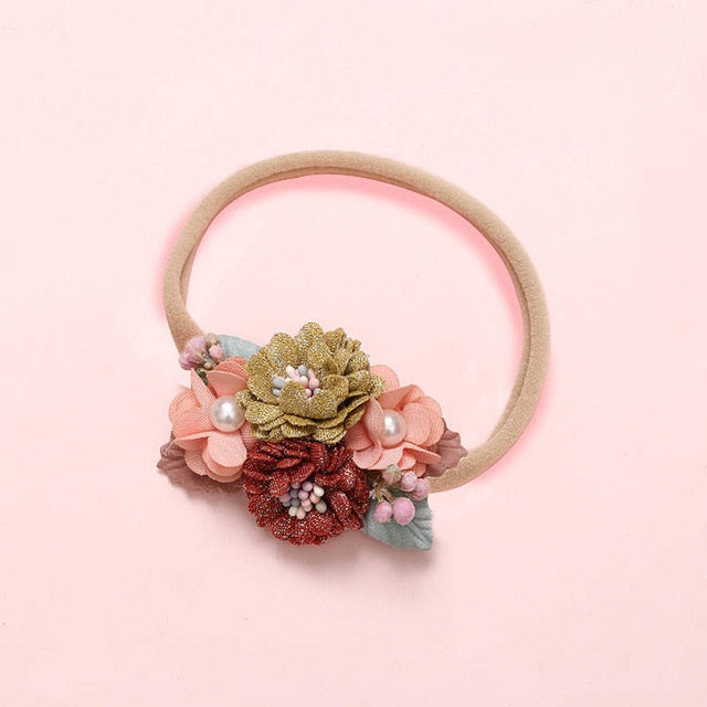 BalleenShiny Princess Flower Headband Newborn Baby Boy Girl Artificial Floral Photography Prop Hair Accessories Infant Headwear